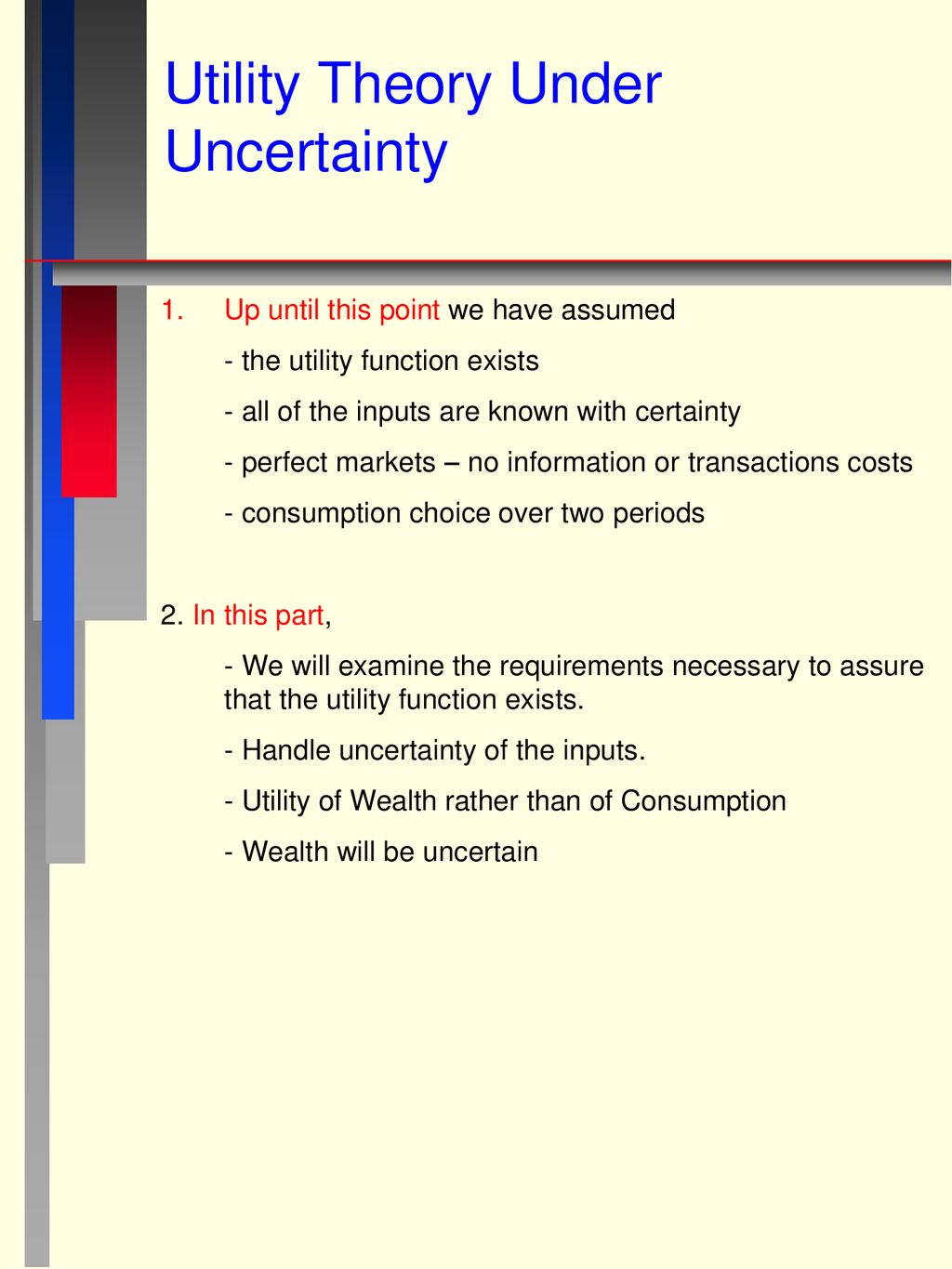 Utility Theory, Risk Aversion and Stochastic Dominance - ppt download